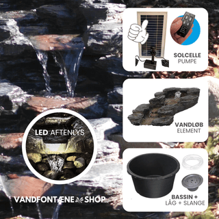 Solcelle fontæne pumpe 600 l/t med lys