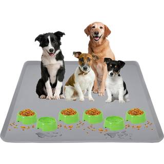 TidyFriend dyrefodermtte - 30 x 36 kledyrsbakke til mad og vand Hundemadsmtter Silikone kattefodermtte Skridsikret dyrefodermtte Stor hundes