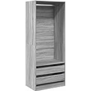 Klædeskab Konstrueret Træ Grå Sonoma-Eg - 2 skuffer / 80 x 50 x 200 cm