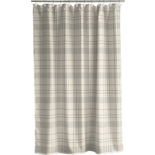 Tartan Badeforhæng, Offwhite, 180x200 cm