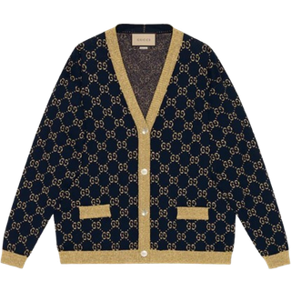 Gucci Cotton-blend lamé cardigan - blue - L