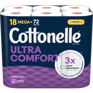 Cottonelle ultra komfort toiletpapir 18 mega ruller (18 mega ruller = 72 almindelige ruller) 244 ark pr. Rulleemballage kan variere