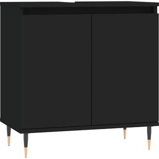badeværelsesskab 58x33x60 cm konstrueret træ sort