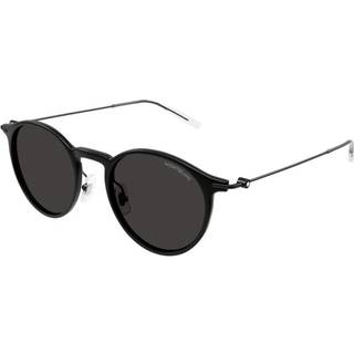 Montblanc Mand MB0097S 009 Solbriller Injiceret Sort Grå Rund
