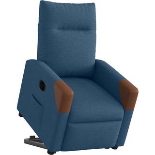 eldrevet lænestol stof blå