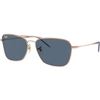 Ray - Ban Unisex RBR0102S CARAVAN REVERSE 92023A Solbriller Metal Guld Blå Firkantet Normal