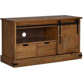 tv-bord HALDEN med skydedør 110x40x60 cm massivt træ