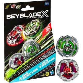 Beyblade x kæde incendio 5-60HT og Arrow Wizard 4-60n Dual Pack Set med 2 højre spindende toppe; Kæmper med toplegetøj for 8 år gamle drenge og p