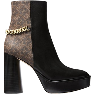 MK Carlisle Leather and Empire Monogram Platform Boot - Brown - Michael Kors - EU 40.5