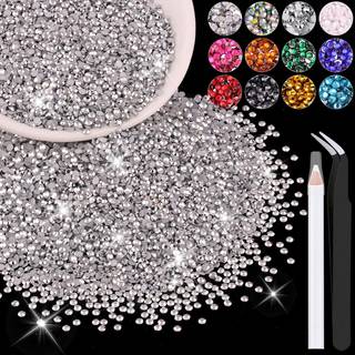 12000stcs 2 mm harpiks rhinestones bulk til håndværk (sølv) fladback bedazzling krystaller til håndværk DIY negle dekoration perler charme til tu
