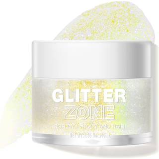 Langmanni holografisk kropsglitter gel til kropsansigt h?r og l?be. Farv skiftende glittergel under lys. Vegansk og grusomhed gratis-1.35 oz (4#