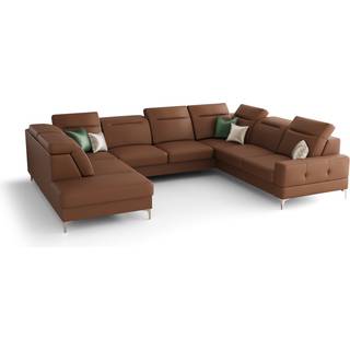 MALI MAX I ÆGTE LÆDER HJØRNESOFA  260x350x220 CM - K-31 , HØJRE