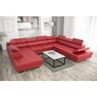GALAKSE MAX I ÆGTE LÆDER HJØRNESOFA 280x350x225 - K-55 BEN , HØJRE
