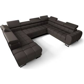 ASPER MAX I ÆGTE LÆDER HJØRNESOFA 265x350x225 CM - U-25 , HØJRE