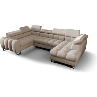 ASPER MAX II ÆGTE LÆDER HJØRNESOFA 195x350x170 CM - U-8 , VENSTRE