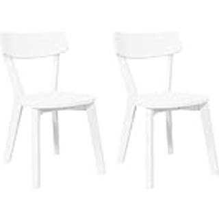 Spisebordsstole Massivt Gummitræ - Hvid