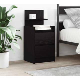 Sengebord Med 2 Skuffer 38X34X80 Cm - 1 / Sort