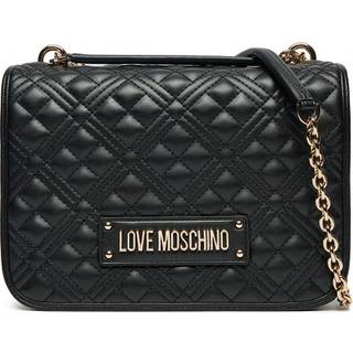 Love Moschino Quilted Laminated Skuldertaske sort