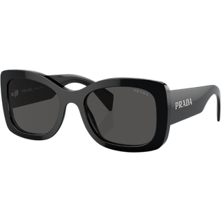Prada Kvinde PR A08S 1AB5S0 Solbriller Acetat Sort Grå Rund Normal