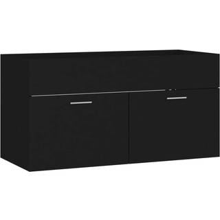 vaskeskab 90x38,5x46 cm konstrueret træ sort
