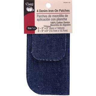 Dritz denim forskellige st?rrelser 4 t?ller m?rkebl? jern-on-patches