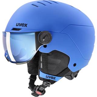 Uvex Rocket JR Visor, skihjelm med visir, junior, blå