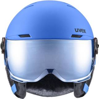Uvex Rocket JR Visor, skihjelm med visir, junior, blå