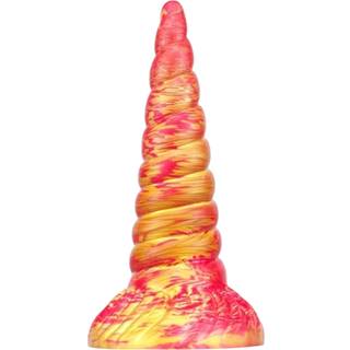 Unikorn dildo - pink/guld (17cm)