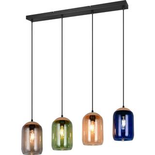 Kork hængelampe, flerfarvet, længde 90 cm, 4 lyskilder glas/kork