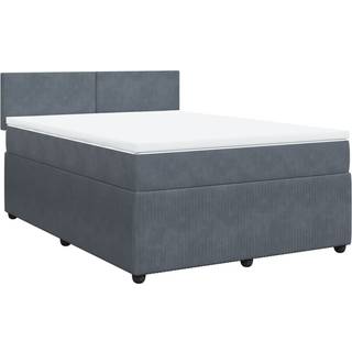 kontinentalseng med madras 140x190 cm fløjl blå