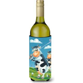 """"Caroline's Treasures APH0535LITERK Cow Playing Golf Vinflaske Koozie Hugger 750ml Multicolor""""