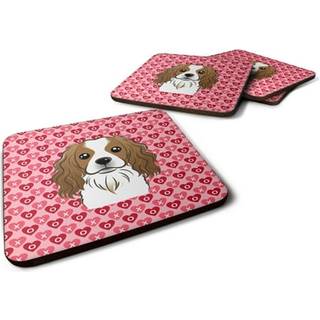 """" Caroline's Treasures Cavalier Spaniel Hearts Foam Coaster Set på 4 3,5 multicolor """"