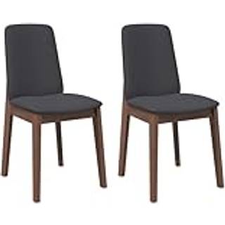 Spisebordsstole Med Hynder Massivt Gummitræ Brun - Brun og sort