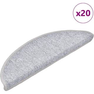 trappemåtter 20 stk. 56x17x3 cm lysegrå halvrunde