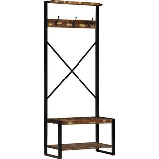 Tøjstativ 80X40X190 Cm Massivt Ru Mangotræ - Flerfarvet