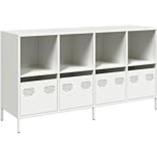 Skænk 101,5X39X73,5 Cm Koldvalset Stål - 135 cm / Hvid