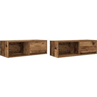 tv-borde 2 stk. 80x31x25,5 cm konstrueret træ gammelt trælook