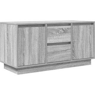 tv-bord med LED-lys 100x41x50 cm grå sonoma-eg