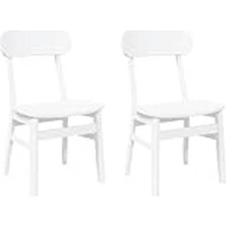 Spisebordsstole Massivt Gummitræ - Hvid