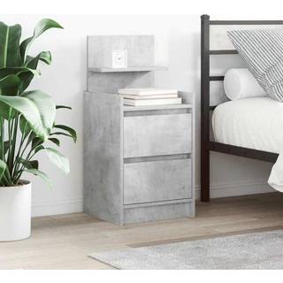 Sengebord Med 2 Skuffer 38X34X80 Cm - 1 / Betongrå
