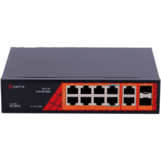 Safire PoE Switch Gigabit 120W 8P+2xRJ45 Uplink+2xSFP Uplink