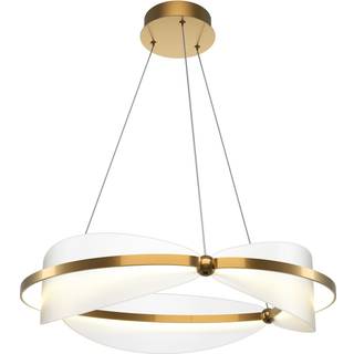 Maytoni LED-hængelampe Breeze, Ø 60 cm, messing/klar, akryl