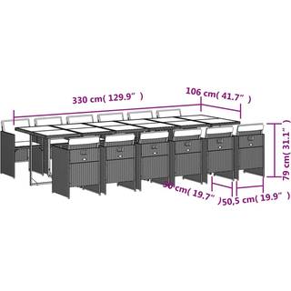 Spisebordssæt Til Haven 5 Dele Med Hynder Polyrattan Beige - 12 / Sort og cremefarvet / træ