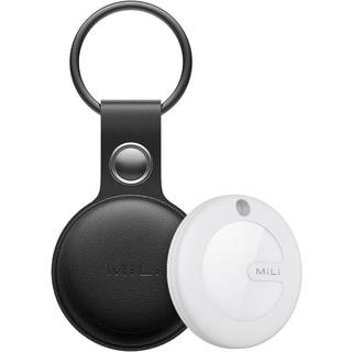 MiLi HD-P16 Bluetooth Tracker / Nøglefinder til iOS med nøglering i læder - Sort