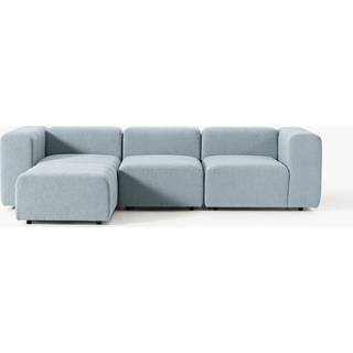 Modulært bouclé sofa Lena (4-sæders) med skammel (venstre/højre)