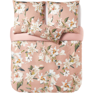 Bomuldssatin dynebetræk Flori med blomsterprint