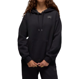 Jordan Flight Fleece-pullover-hættetrøje med satinforing til kvinder - sort - XS (EU 32-34)
