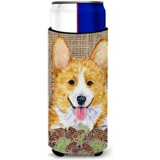 Carolines skatte SS4077MUK corgi p? faux jute med fyrretr?er ultra hugger til slanke d?ser kan k?ligere ?rme hugger maskine vaskbar drikke ?rme k