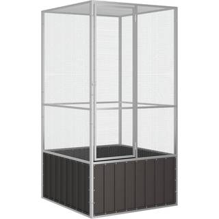 fuglebur 111x107x211,5 cm galvaniseret stål antracitgrå