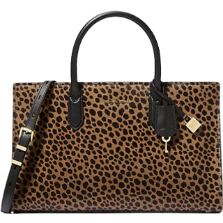 MK Scarlett Medium Cheetah Print Calf Hair Satchel - Natural - Michael Kors - ONE SIZE